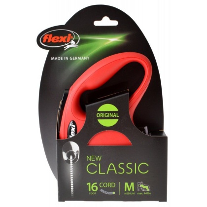 Flexi New Classic Retractable Cord Leash - Red