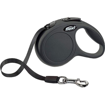 Flexi New Classic Retractable Tape Leash - Black