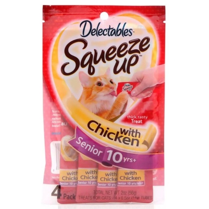 Hartz Delectables Senior Squeeze Up Lickable Cat Treat - Chicken