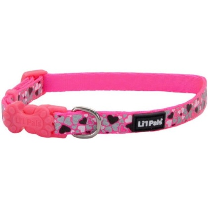 Li'L Pals Reflective Collar - Pink with Hearts