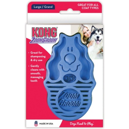 KONG ZoomGroom Dog Brush - Boysenberry