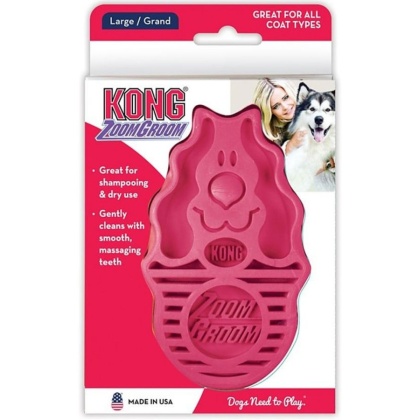 KONG ZoomGroom Dog Brush - Raspberry