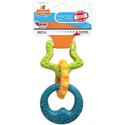 Nylabone Puppy Teething Rings - Bacon Flavor