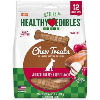 Nylabone Healthy Edibles Flavor Combos Treats - Turkey & Apple