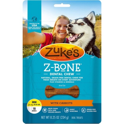 Zukes Z-Bones Dental Chews - Clean Carrot Crisp