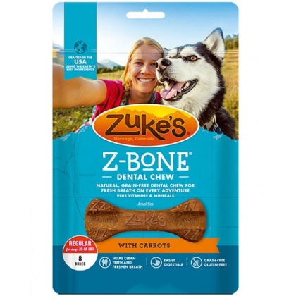 Zukes Z-Bones Dental Chews - Clean Carrot Crisp