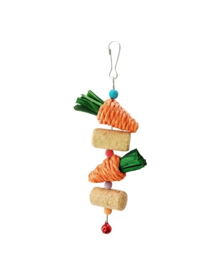 A & E Nibbles-Carrot-&-Cork-Jingle-Toy