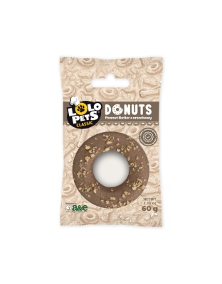A & E Cages LoLo Pets Bakery Gourmet Donut Dog Treat Peanut Butter, 1ea/One Size