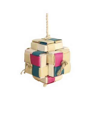 A & E Cages Happy Beaks Pixel Cube Medium Bird Toy 1ea