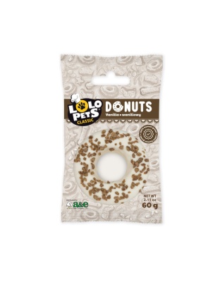 A & E Cages LoLo Pets Bakery Gourmet Donut Dog Treat Vanilla, 1ea/One Size