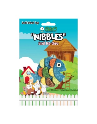A & E Cages Nibbles Rainbow Fish Small Animal Chew Toy 1ea/One Size