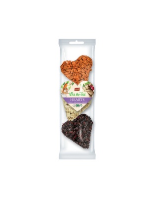 A & E Cages Vitapol Vita Herbal Hearts Small Animal Treats Carrot, Beetroot & Parsnip, 1ea/3 pk
