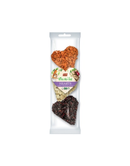 A & E Cages Vitapol Vita Herbal Hearts Small Animal Treats Carrot, Beetroot & Parsnip, 1ea/3 pk
