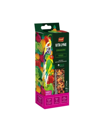 A & E Cages Vitapol Vita Line Smakers Vege for Small/Medium Size Birds 1ea/SM/MD, 2 pk