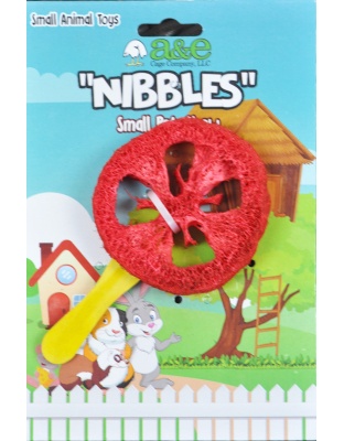 A &E Cages Nibbles Small Animal Loofah Chew Toy Lollipop; 1ea