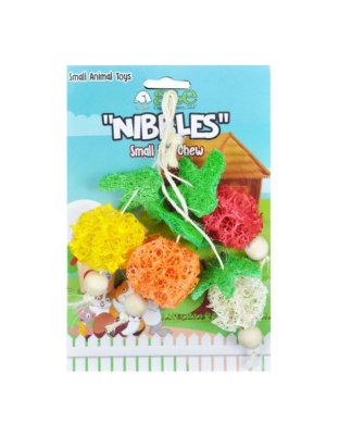 A &E Cages Nibbles Small Animal Loofah Chew Toy Bunch of Fruits; 1ea