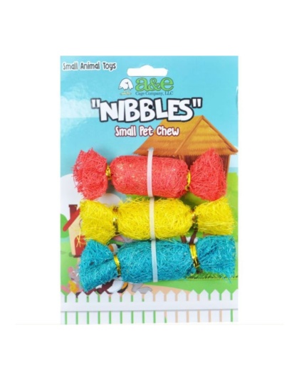 A &E Cages Nibbles Small Animal Loofah Chew Toy Candies; 1ea