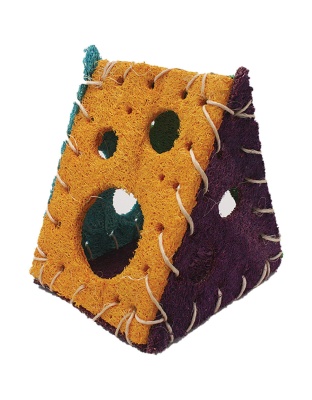 A &E Cages Nibbles Small Animal Loofah Chew Toy Cheese House; 1ea