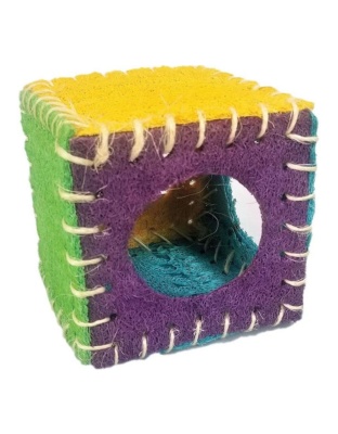 A &E Cages Nibbles Small Animal Loofah Chew Toy Cube; 1ea