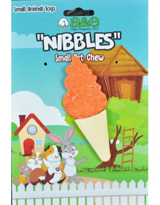 A &E Cages Nibbles Small Animal Loofah Chew Toy Ice Cream Cone; 1ea
