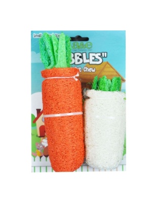 A &E Cages Nibbles Small Animal Loofah Chew Toy Large Daikon; 1ea