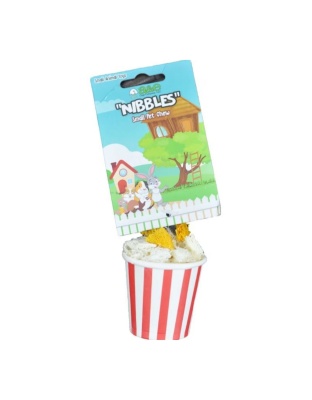 A &E Cages Nibbles Small Animal Loofah Chew Toy Popcorn; 1ea