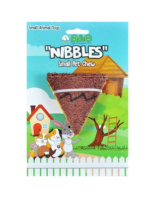 A &E Cages Nibbles Small Animal Loofah Chew Toy Slice of Pizza; 1ea