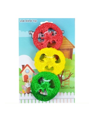 A &E Cages Nibbles Small Animal Loofah Chew Toy Slices; 1ea