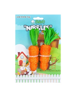 A &E Cages Nibbles Small Animal Loofah Chew Toy Carrots; 1ea
