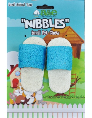 A &E Cages Nibbles Small Animal Loofah Chew Toy Sandals; 1ea