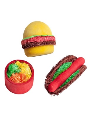A &E Cages Nibbles Summer Cookout Wood Loofah Small Animal Chews 1ea-One Size