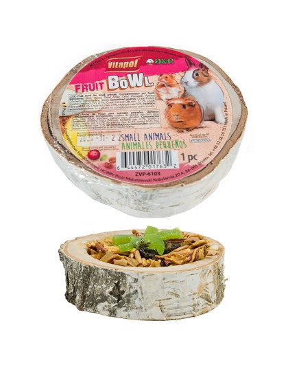 A &E Cages Vitapol Wooden Treat Fruit Bowl 1ea-One Size