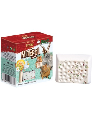A and E Cages VitaPol Lime-Mineral Block for Small Animals Popcorn; 1ea-40 g