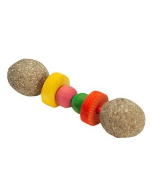 A E Cages Nibbles Hay Dumbbell Small Animal Chew 1ea-One Size