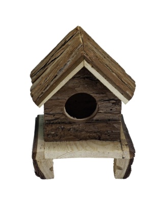 A E Cages Nibbles Log Cabin Small Animal Hut Deluxe Brown; 1ea-6In X 4.5In X 4.5 in