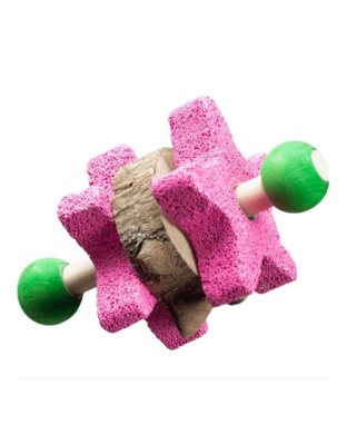 A and E Cages Nibbles Star Pumice Dumbbell Small Animal Chew 1ea-One Size