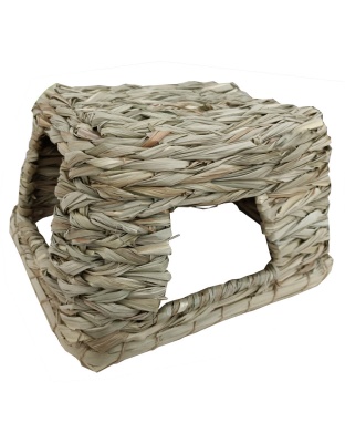 A E Cages Small Animal MultiHole Grass Play Hut Natural; 1ea-MD