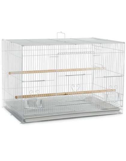 A & E Cages Flight Cage in Color Retail Box White 24in X 16in