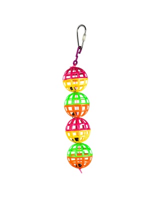 A and E Cages Happy Beaks Jingle Lattice Balls Toy 1.5in x 1.5in x 5.5in