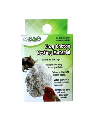 A & E Cages Cozy Cotton Nesting Material for Small Animal & Companion Bird 1ea/One Size