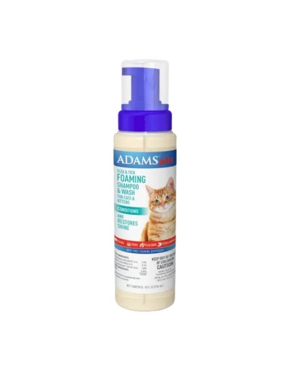 Adams Plus Flea & Tick Foaming Shampoo & Wash for Cats & Kittens 1ea/10 fl oz.