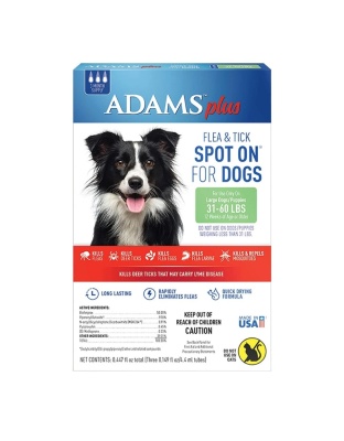 Adams Plus Flea & Tick Prevention Spot On for Dogs 3 Month Supply Clear 1ea/Large Dogs 31 To 60 lb