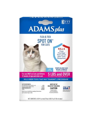 Adams Plus Flea & Tick Spot On for Cats & Kittens 1ea/Over 5 lb
