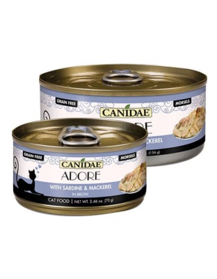 Adore Pure Canned Grain Free Cat Food In Broth Sardine/Mackerel 2.46oz. (Case of 24)