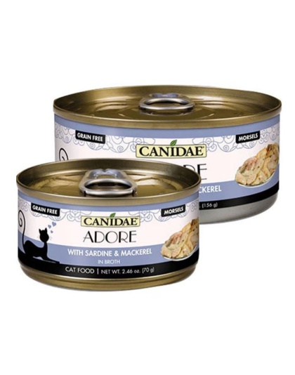 Adore Pure Canned Grain Free Cat Food In Broth Sardine/Mackerel 2.46oz. (Case of 24)