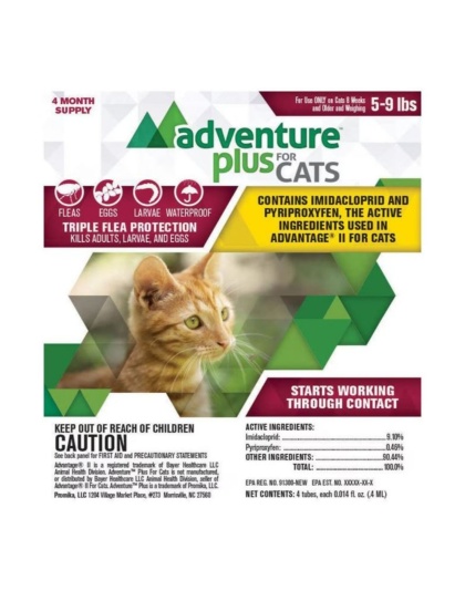 Adventure Plus For Cats 5-9 Lb-4 Pk