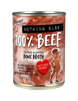 Against the Grain Nothing Else 100% One Ingredient Adult Wet Dog Food Beef, 11oz. (Case of 12)