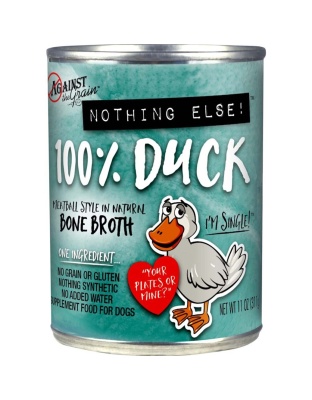 Against the Grain Nothing Else 100% One Ingredient Adult Wet Dog Food Duck, 11oz. (Case of 12)
