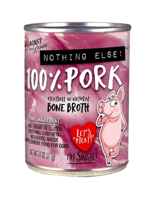 Against the Grain Nothing Else 100% One Ingredient Adult Wet Dog Food Pork, 11oz. (Case of 12)