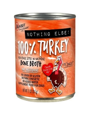 Against the Grain Nothing Else 100% One Ingredient Adult Wet Dog Food Turkey, 11oz. (Case of 12)